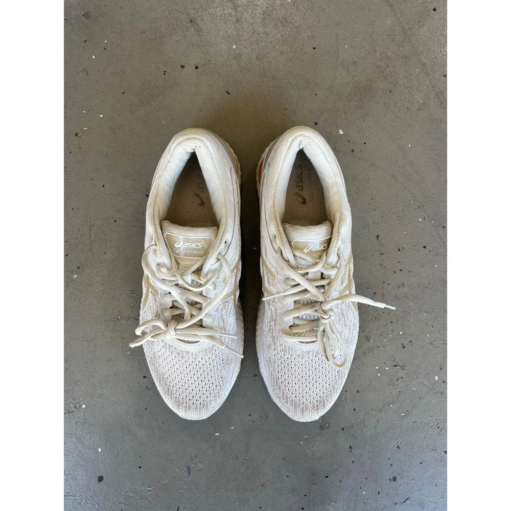 Asics Gel Nimbus 22 Knit Running Shoes Womens 10 Biege‎ Flyte Foam  1012A678 - Picture 4 of 8
